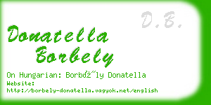 donatella borbely business card